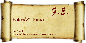 Fabró Emma névjegykártya